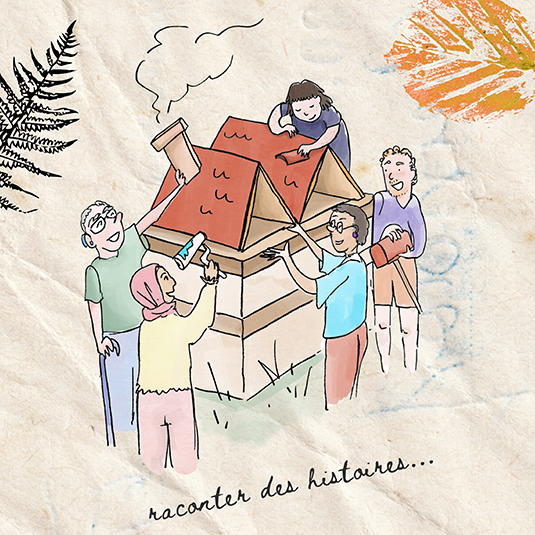 Illustration pédagogique sur les habitats partagés et inclusifs, Prune Charlet